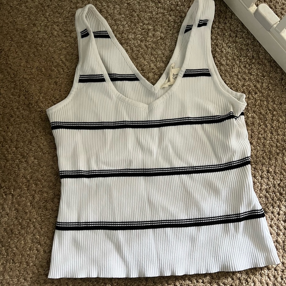 White stripped tank top